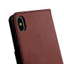 2v1 ochranné odnímatelné flipové pouzdro pro Apple iPhone XS / iPhone X - hnědé