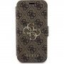 Guess 4G Metal Logo flipové pouzdro pro iPhone 15 Pro - hnědé