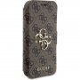 Guess 4G Metal Logo flipové pouzdro pro iPhone 15 Pro - hnědé
