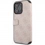 Guess 4G Metal Logo flipové pouzdro pro iPhone 15 Pro Max - růžové