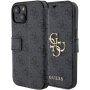 Guess 4G Metal Logo flipové pouzdro pro iPhone 15 - šedé