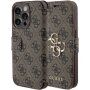 Guess 4G Metal Logo flipové pouzdro pro iPhone 15 Pro Max - hnědé