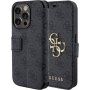 Guess 4G Metal Logo flipové pouzdro pro iPhone 15 Pro Max - šedé