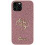 Guess Fixed Glitter 4G Metal Logo třpytivý kryt pro iPhone 12 / 12 Pro - růžový