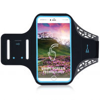 Sportovní potu-odolné pouzdro na ruku pro Apple iPhone SE (2020/2022) / 8 / 7 / 6S / 6 - černé