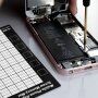 Magnetická servisní podložka s mřížkou pro opravu Apple zařízení - černobílá
