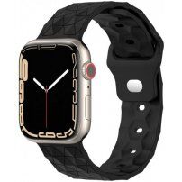 Silikonový řemínek s geometrickým vzorem pro Apple Watch 42mm / 41mm / 40mm / 38mm - černý