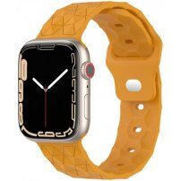 Silikonový řemínek s geometrickým vzorem pro Apple Watch Ultra 49mm / 46mm / 45mm / 44mm / 42mm - hořčicový