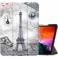 Pouzdro s prostorem na Apple Pencil a funkcí uspání pro iPad Air 4 (2020) / Air 5 (2022) / Pro 11" (2018) - Eiffelovka