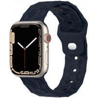 Silikonový řemínek s geometrickým vzorem pro Apple Watch 42mm / 41mm / 40mm / 38mm - tmavě modrý