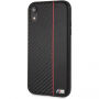 BMW Carbon Red Stripe Hard case kryt pro iPhone XR - černý