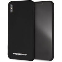 Karl Lagerfeld Silver Logo Silicone Case kryt pro iPhone X / XS - černý