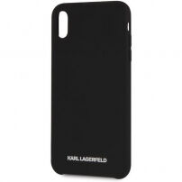 Karl Lagerfeld Silver Logo Silicone Case kryt pro iPhone XR - černý
