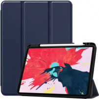 Pouzdro z PU kůže s prostorem na Apple Pencil a funkcí uspání pro iPad Pro 11" (2018-2022) - tmavě modré