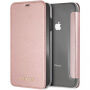 Guess PU Leather Book Case Iridescent pouzdro pro iPhone XS Max - růžově zlaté