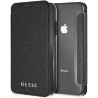 Guess PU Leather Book Case Iridescent pouzdro pro iPhone XR - černé