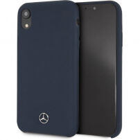 Mercedes Silicon / Fiber case Lining kryt pro iPhone XR - námořně modrá
