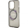 Guess Flowers Ring Glossy Logo kryt s MagSafe pro iPhone 13 Pro Max - šedý