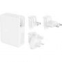 BELKIN Boost Charge Pro nabíjecí adaptér s porty 3x USB-C / USB-A a UK, US, EU zástrčkami - 140W - bílý