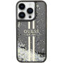 Guess Liquid Glitter Gold Stripe kryt pro iPhone 15 Pro Max - šedý