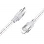 Hoco X99 Crystal Junction průhledný nabíjecí a datový kabel - USB-C na Lightning - 1 m - šedý