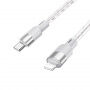 Hoco X99 Crystal Junction průhledný nabíjecí a datový kabel - USB-C na Lightning - 1 m - šedý