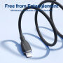 JOYROOM SA29-CL3 silikonový datový a rychlonabíjecí kabel 30W USB-C / Lightning pro iPhone / iPad / iPod / AirPods - 2 m - černý 