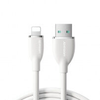 JOYROOM SA29-AL3 silikonový nabíjecí a datový kabel USB-A / Lightning pro iPhone / iPad / iPod / AirPods - 2 m - bílý
