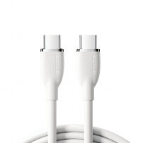 JOYROOM SA29-CC5 silikonový rychlonabíjecí a datový kabel 100W USB-C / USB-C pro iPhone / iPad / MacBook / AirPods - 2 m - bílý