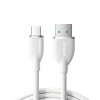JOYROOM SA29-AC3 silikonový nabíjecí a datový kabel USB-A / USB-C pro iPhone / iPad / MacBook / AirPods - 2 m - bílý