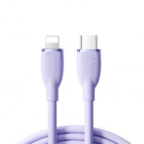 JOYROOM SA29-CL3 silikonový datový a rychlonabíjecí kabel 30W USB-C / Lightning pro iPhone / iPad / iPod / AirPods - 2 m - fialový