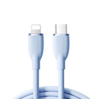 JOYROOM SA29-CL3 silikonový datový a rychlonabíjecí kabel 30W USB-C / Lightning pro iPhone / iPad / iPod / AirPods - 2 m - světle modrý