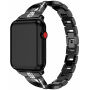 Kovový řemínek posázený kamínky pro Apple Watch Ultra 49mm / 46mm / 45mm / 44mm / 42mm - černý