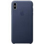 Originální Apple kožené pouzdro pro iPhone XS Max - půlnočně modrá