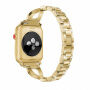 Kovový řemínek posázený kamínky pro Apple Watch Ultra 49mm / 46mm / 45mm / 44mm / 42mm - zlatý