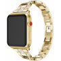 Kovový řemínek posázený kamínky pro Apple Watch Ultra 49mm / 46mm / 45mm / 44mm / 42mm - zlatý