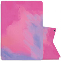 Pouzdro se vzorem vodových barev pro iPad 10,2" (2019-2021) - růžovofialové