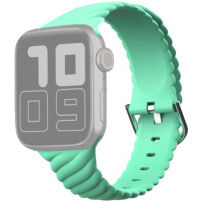 Propletený silikonový řemínek pro Apple Watch 42mm / 41mm / 40mm / 38mm - mentolově zelený