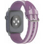 Silikonový řemínek s proužky pro Apple Watch 42mm / 41mm / 40mm / 38mm - fialový