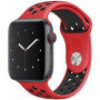 Silikonový řemínek pro Apple Watch 42mm / 41mm / 40mm / 38mm - červenočerný