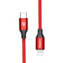BASEUS lightning / USB-C kabel pro iPhone - 2m - červená