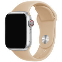 Silikonový řemínek s kratší a delší přezkou pro Apple Watch 42mm / 41mm / 40mm / 38mm - béžový