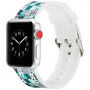Silikonový řemínek s černým vzorem pro Apple Watch 42mm / 41mm / 40mm / 38mm - bílý