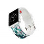 Silikonový řemínek s černým vzorem pro Apple Watch 42mm / 41mm / 40mm / 38mm - bílý