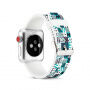 Silikonový řemínek s černým vzorem pro Apple Watch 42mm / 41mm / 40mm / 38mm - bílý
