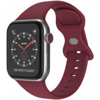 Silikonový řemínek s motýlkovou přezkou pro Apple Watch 42mm / 41mm / 40mm / 38mm - vínový