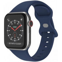 Silikonový řemínek s motýlkovou přezkou pro Apple Watch 42mm / 41mm / 40mm / 38mm - tmavě modrý