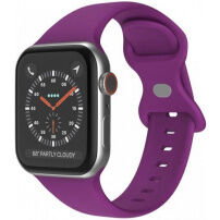 Silikonový řemínek s motýlkovou přezkou pro Apple Watch 42mm / 41mm / 40mm / 38mm - fialový