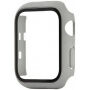 Silikonový řemínek s pouzdrem s tvrzeným sklem pro Apple Watch 38mm - šedý