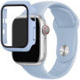 Silikonový řemínek s pouzdrem s tvrzeným sklem pro Apple Watch 38mm - světle modrý